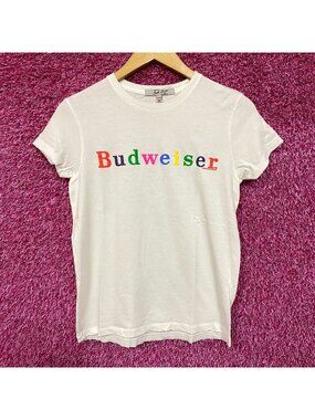 Budweiser Logo Graphic Design T-Shirt XXS